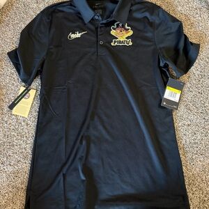 NWT Nike Black PITTSBURGH Pirates Polo Shirt SMALL MENS COOPERSTOWN